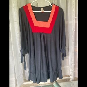 Grey and orange mini dress